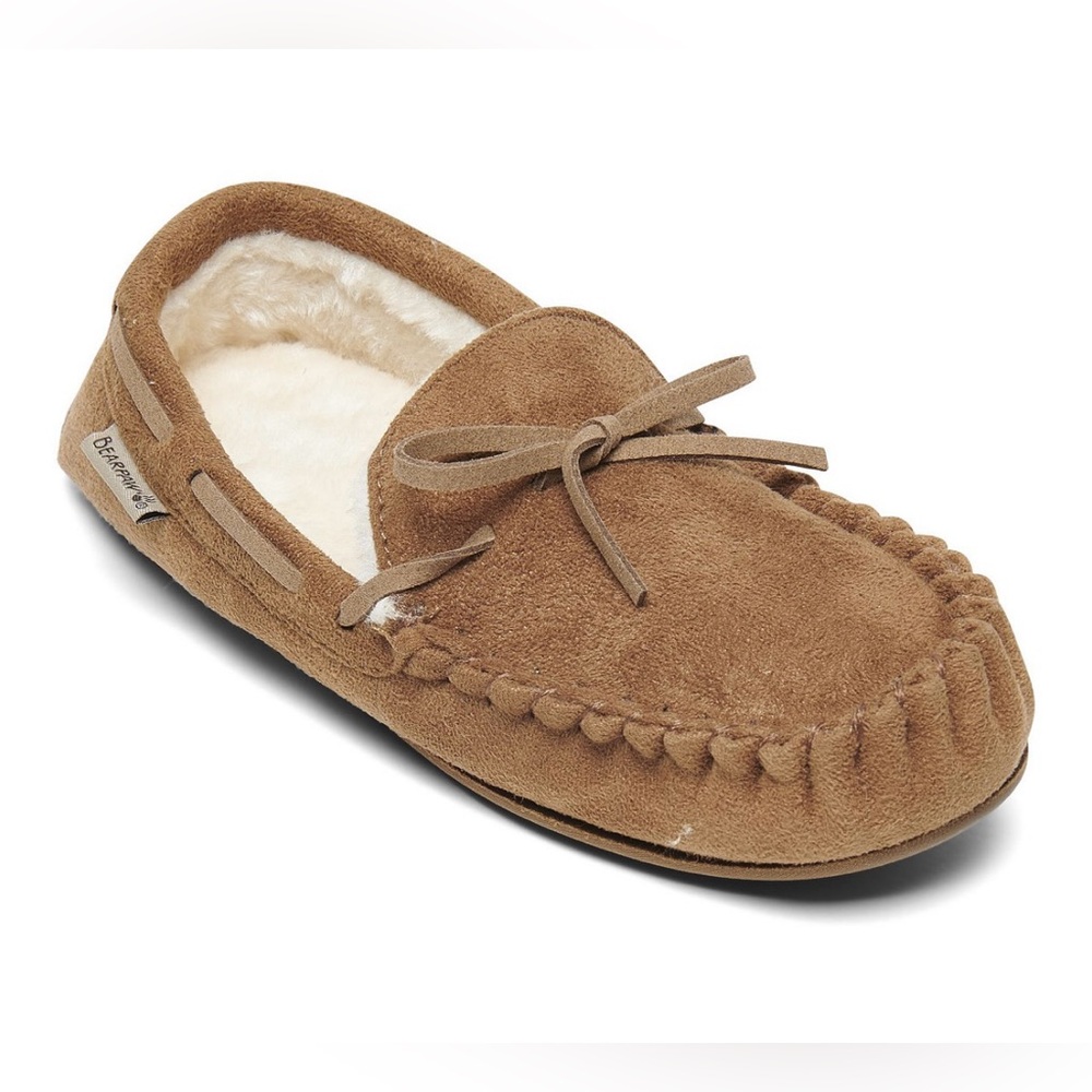 BEARPAW Little Kids Unisex Sawyer II Moccasin Slippers (M,L; Hickory) - Picture 1 of 6